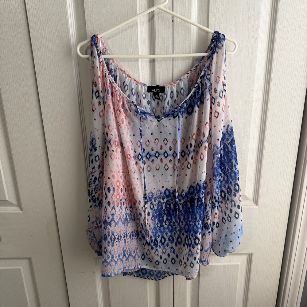 Alyx multicolor watercolor peekaboo sleeves size 0X